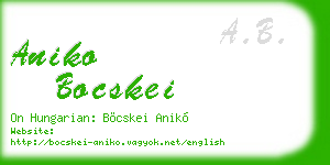 aniko bocskei business card